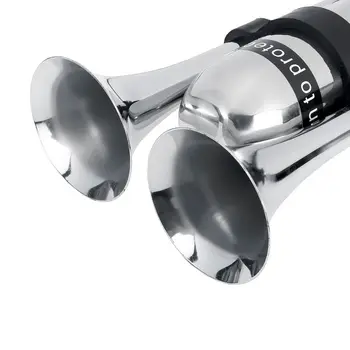 500DB Dual Trompet Elektrisk Horn Højt Chrome Luft Horn Højttaler Kit 12V/24V Med Kompressor Til Tog-Lastbil Lastbil