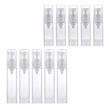 10x Sterile Airless Pumpe Flasker Tomme Kosmetisk Creme Container 5/10 ml