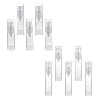 10x Sterile Airless Pumpe Flasker Tomme Kosmetisk Creme Container 5/10 ml
