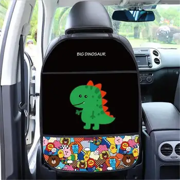 Tegnefilm Car Seat Back Protector Dække Bil Styling Opbevaring Arrangør Børn Børn Anti-kick Mat Auto Telefonen Stå Tablet Holder