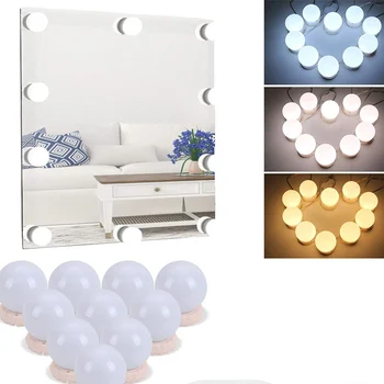 10 Led Forfængelighed Spejl Lys Hollywood Stil, Make Up Lyse Hvid LED lysbånd til Makeup Makeup-Bord Badeværelse Spejl