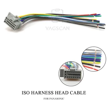 15-005 Bil Stereo-Radio, ISO-Sele Leder Kabel til PANASONIC CQ Stereo Radio Wire Adapter Plug Ledninger Stik Kabel