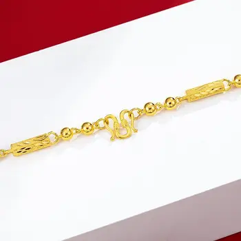 MxGxFam ( 60 cm x 6 mm ) Heroiske 24 k Pure Guld Farve Seks Hjørne Søjle Perler, Kæde Halskæder Til Mænd Mode Smykker HIP HOP