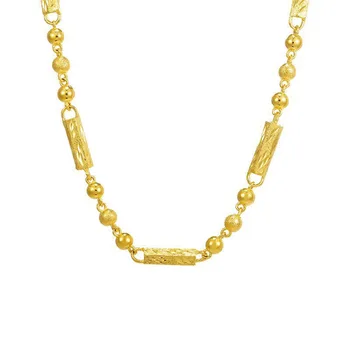 MxGxFam ( 60 cm x 6 mm ) Heroiske 24 k Pure Guld Farve Seks Hjørne Søjle Perler, Kæde Halskæder Til Mænd Mode Smykker HIP HOP