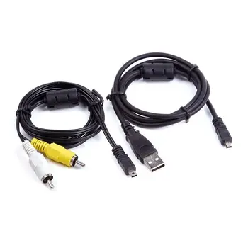 USB-Data SYNC +AV A/V Kabel-TV For Sony Cybershot DSC-H200 b/k DSC-H300 b Kamera