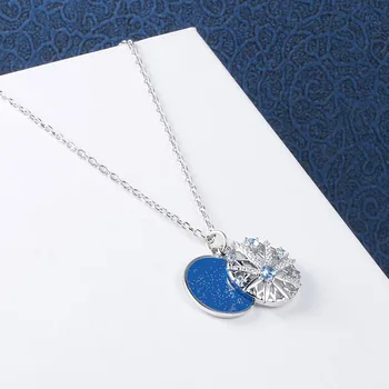 Xiaojing 925 Sterling Sølv Snefnug Blå Emalje stjernehimmel Halskæde Mode Smykker til Kvinder, Gaver Gratis Skibet