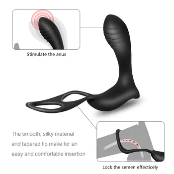 Mandlige Prostata Massage Vibrator Anal Plug Silikone, Vandtæt Prostata Stimulator Butt Forsinke Ejakulation Ring Stykke Legetøj For Mænd