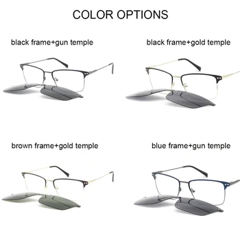 IENJOY Mænd Solbriller Kvinder Klip På Magnetiske Briller Ramme af Metal Suqare UV 400 Polariserede Briller til Kørsel Fiskeri
