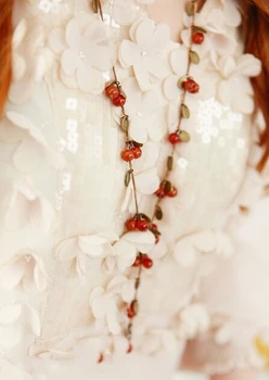 MINHIN Nyt Design, Lang Halskæde til Kvinder Red Cherry Perler, Reb Halskæde Kostume Smykker Krave