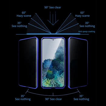 Rhombiske Aluminum Metal Bumper Case For Samsung Galaxy S20/ Ultra/ Plus Magnetiske 360 Fuld Beskyttelse, Anti Belure Glas Cover
