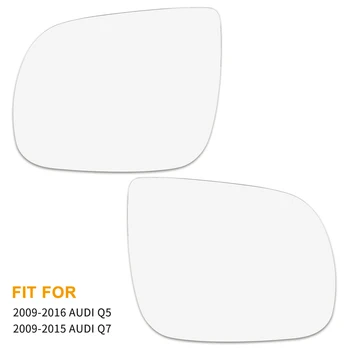 X Autohaux Spejl Glas, Opvarmes Med Opbakning Plade Side Rear View Mirror Glass 2009-2016 For AUDI Q5 Q7