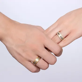 Par Bryllup Band Mænds Ringe, Guld Farve Alliance anillos anel bague Løfte om Kærlighed, Engagement Ringe for Kvinder Valentine ' s Day