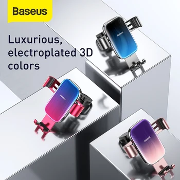 Baseus Luksus Gradient Farve Bil, Telefon Holder Til iPhone Samsung Tyngdekraften Air Vent Mount Klip Bil Celle Mobiltelefon Holder Stand