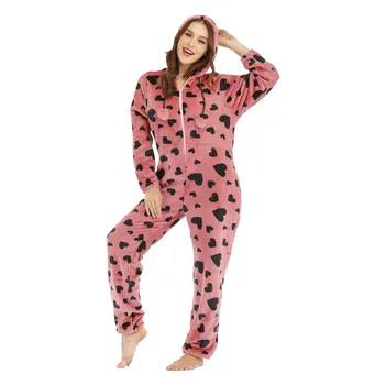 Komfortable Flannel Holde Varm Og Blød Buksedragt Pyjamas Afslappet Langærmet Homewear Kvinder Onesies Pyjamas Kigurumi
