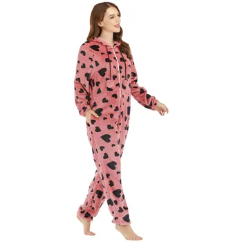 Komfortable Flannel Holde Varm Og Blød Buksedragt Pyjamas Afslappet Langærmet Homewear Kvinder Onesies Pyjamas Kigurumi