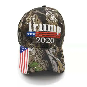 Mode Baseball cap Camouflage Nye Broderi USA Flag 2020 Donald Trump Re-Valget Hat Unisex baseball Cap Udendørs