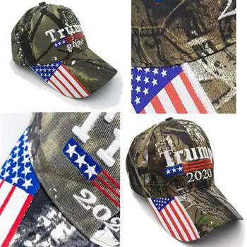 Mode Baseball cap Camouflage Nye Broderi USA Flag 2020 Donald Trump Re-Valget Hat Unisex baseball Cap Udendørs