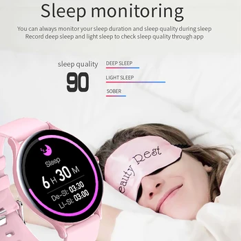 LIGE 2020 Nye Damer Smart ur med puls, blodtryk overvåge fitness tracker Sport damer Smartwatch mand til Android, IOS