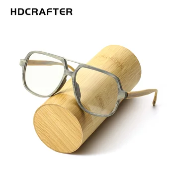 HDCRAFTER Træ-Briller Rammer Mænd Overdimensionerede Briller Ramme Klar linse Briller Læsning af Optiske Briller Rammer