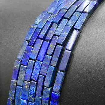 Engros Naturlige Square Tube Perler 4x13mm Lapis Lazuli Ametyster Crystal Amazonit Spacer Perler Til Smykker at Gøre DIY Armbånd
