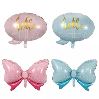 10/50stk Folie Balloner Baby Dreng Pige Pink Blå Sløjfeknude Form Ballons, Baby Shower, Fødselsdag Dekoration Gave Bold Børn Legetøj
