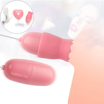 Tunge Vibratorer 10 Tilstande Vibrerende Æg G-spot Mundtlig Slikning Vibrator Sex Legetøj Par Brystvorten Vagina, Klitoris Stimulator For Kvinder