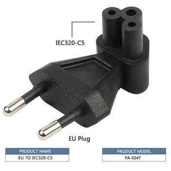2-Pin Eu Mandlige Iec 320 C5 Kvindelige Ac Adapter 2.5 En Sikring Af Eu ' S Industrielle Power Converter