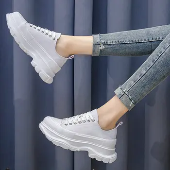 Lille hvid sko kvinder tykke såler platform lærred sko kvinder casual og komfortable øget sport kvinder sko FG-19