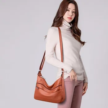 2019 Crossbody Tasker Til Kvinder Vintage Læder Håndtaske Kvindelige Messenger Taske Sac A Main Bolsa Feminina Damer Bløde Tasker Til Piger