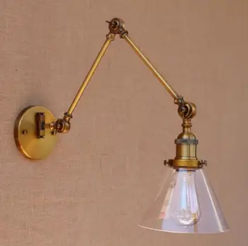 Vintage væglampe Glas Swing Lange Arm væglamper Inventar Industrielle Retro Væg Lampe Edison LED Pynt