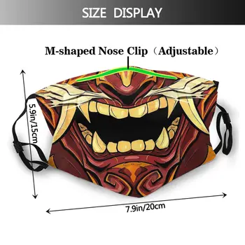 Oni Japan Samurai Demon Beskyttelse Maske, Sjove tilbagekøb per bølge Oni Vaskbart Stof Maske Med Filtre til Beskyttelse Åndedrætsværn Dæmpe