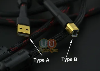 U25 HiFi-A-B USB-Kabel, Sort / Canare L-4E6S Audio-kabel W/ Dobbelt Magnetisk ring til DAC Forstærker