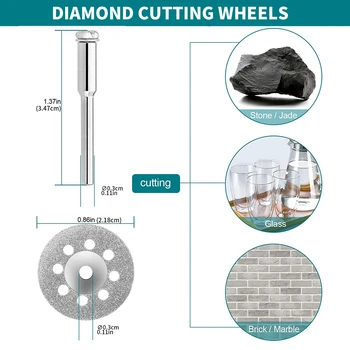 60pcs Diamond savklinge Sæt HSS Mini Circular Saw Blade For Dremel Roterende Værktøjer Harpiks Cut-Off Hjul-Diamant-skæreskiver