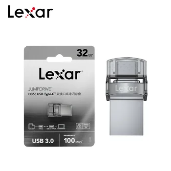 Lexar JumpDrive D35c 32GB, 64GB Dual Type C Type A USB 3.0-Pen-Drev, Memory Stick Høj Hastighed Max antal 100MB/s Flash Disk For Telefon/PC