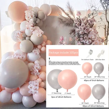 105 Stk Latex Macaron Ballon Kombination Angivet/Guld Balloner Guirlande-Arch-Kit til Fødselsdag/Fest/Bryllup Dekoration