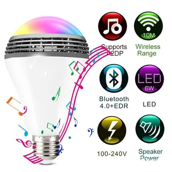 E27 Smart LED Pære Smart Trådløs Bluetooth Højttaler Pære Musikken Dæmpes RGB-Farver Bluetooth-Kontrol Lampe
