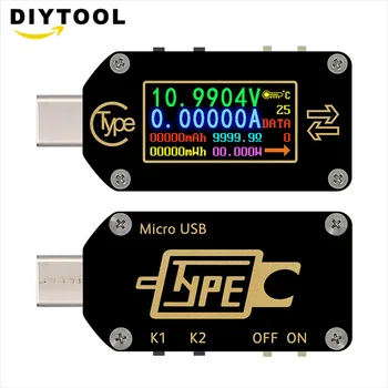 Usb-тестер TC66/TC66C Type-C PD udløse USB-C Voltmeter amperemeter spænding 2-vejs nuværende meter multimeter PD oplader batteriet