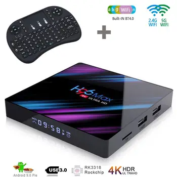 H96 Max android tv box RK3318 2 GB 16 GB Dual Wifi 2,4 G 5G Set-Top-Boksen Smart med trådløse tastatur Media Player ingen app i prisen