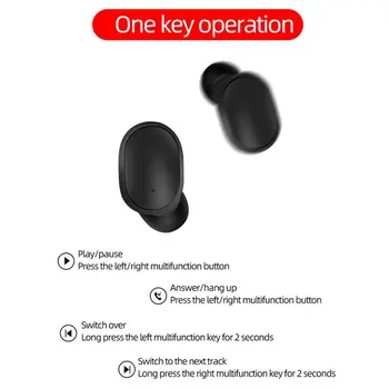 A6S Bluetooth Headsets Til Redmi Airdots Trådløse Øretelefoner 5.0 TWS Hovedtelefoner støjreducerende Mikrofon for Xiaomi iPhone Huawei, Samsung