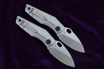 Clearance pris SJ75 folde kniv D2 blade titanium JF håndtere kobber vaskemaskine udendørs camping nytte frugt kniv EDC