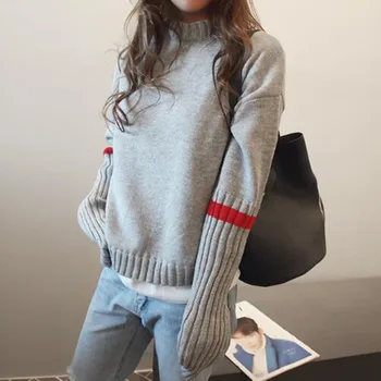 Damer Fritid Varm Tykke Trøjer Med Lange Ærmer Casual Pullover Oversize Trøjer Falder Vinter Kvindelige Mode Koreansk Stil Sweater