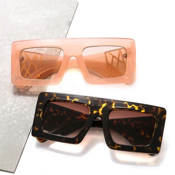 Mode Overdimensionerede Kvinder Mænd Solbriller Brand Designer Kvindelige Stor Ramme-Pladsen Gradient Sol Briller UV400 gafas de sol mujer