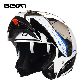 2019 seneste motorcykel full face hjelm modulære flip hjelm cascos para moto dobbelt linse racing hjelm capacete BEON-b700 ECE