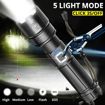 2020 Seneste XLamp Mest Kraftfulde LED-Lommelygte Zoom Fakkel XHP70 USB-Genopladelige Taktisk Lys 18650 26650 XHP50 Jagt Lampe