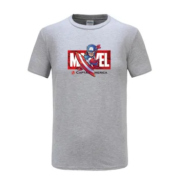 MARVEL anime t-shirt til sommeren mænds Amerikanske team fitness t-shirt Marvel Captain America stor størrelse korte ærmer mænd tøj