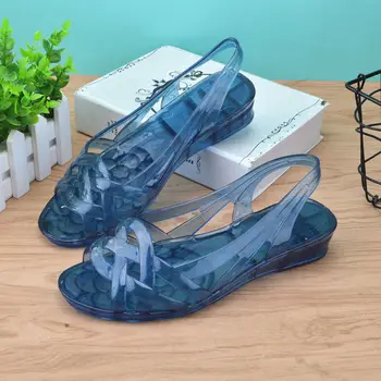 Gennemsigtige sandaler mødre sommer sko 2020 mode Fisk munden jelly sko kvinder komfortable loafers