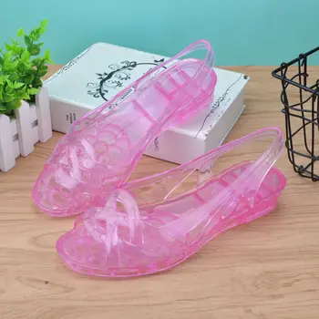 Gennemsigtige sandaler mødre sommer sko 2020 mode Fisk munden jelly sko kvinder komfortable loafers