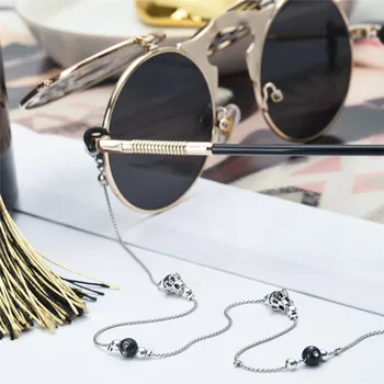 Imixlot Kreative Simple Mode Briller Kæde Sorte Perler, Kæde-Anti-slip-Brillerne på Ledningen Indehaveren halsrem til Læsning Briller