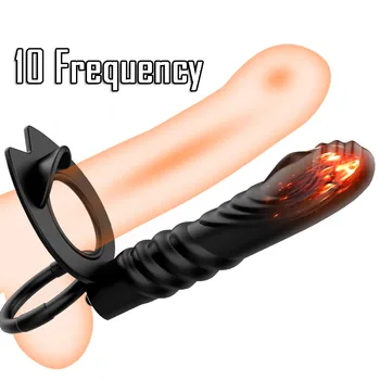 10 Frekvens Dobbelt Anal Dildo Anal Plug Butt Plug Vibrator For Mænd Strap On Penis, Vagina Plug Voksen Sex Legetøj Til Par