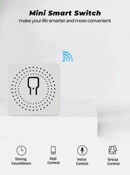 16A 10A MINI Tuya WiFi Skifte Led-Lys, Smart Liv Skub Modulet Understøtter 2-Vejs APP Stemme Relæ Timer Google Startside Alexa